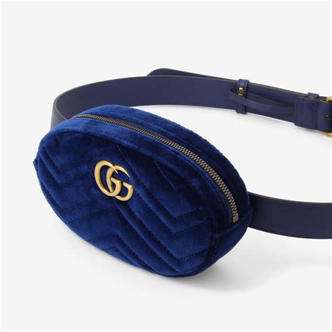 blue gucci velvet bag|gucci marmont velvet belt bag.